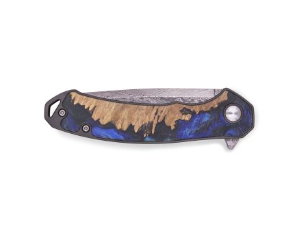 EDC Wood+Resin Pocket Knife - Brittany (Blue, 719395) Fashion