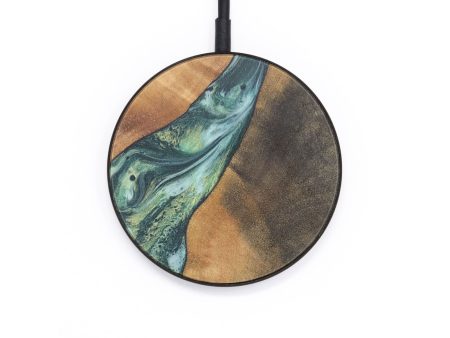 Circle Wood+Resin Wireless Charger - Raegan (Green, 718549) For Cheap