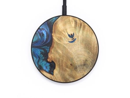 Circle Wood+Resin Wireless Charger - Jerome (Blue, 718524) For Sale