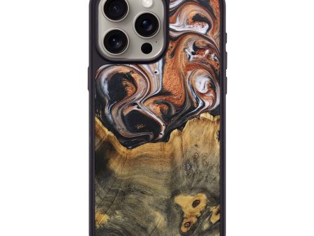 iPhone 15 Pro Max Wood+Resin Phone Case - Aaliyah (Black & White, 719983) Fashion