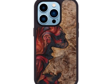 iPhone 14 Pro Wood+Resin Phone Case - Courtney (Red, 720217) For Cheap