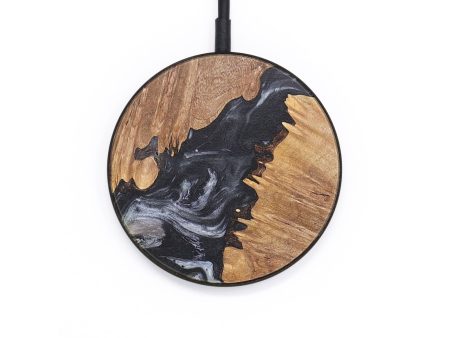 Circle Wood+Resin Wireless Charger - Vivian (Black & White, 718519) Online now