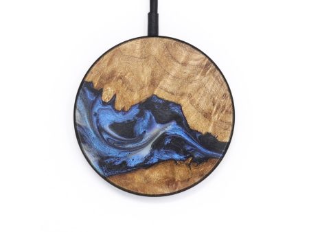 Circle Wood+Resin Wireless Charger - Willa (Blue, 718548) Hot on Sale