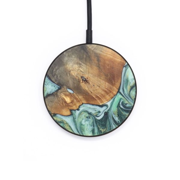 Circle Wood+Resin Wireless Charger - Angelique (Green, 718532) Hot on Sale