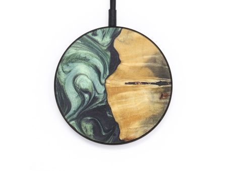 Circle Wood+Resin Wireless Charger - Everlee (Green, 718537) Hot on Sale