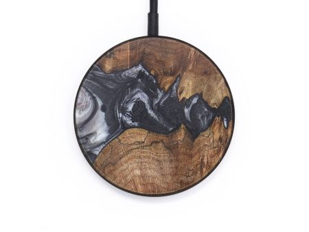 Circle Wood+Resin Wireless Charger - Carlton (Black & White, 718553) on Sale