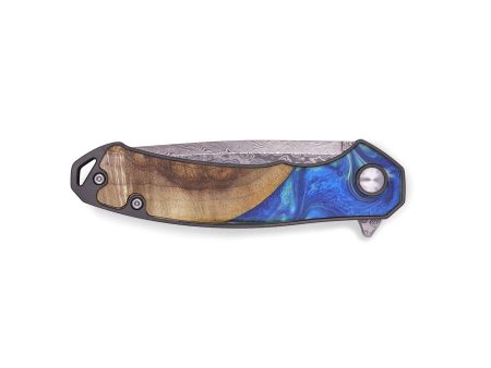 EDC Wood+Resin Pocket Knife - Britney (Blue, 719350) Hot on Sale