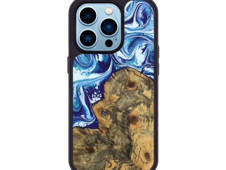 iPhone 14 Pro Wood+Resin Phone Case - Freddie (Blue, 720562) Online