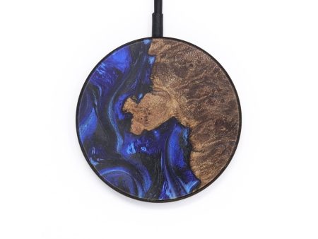 Circle Wood+Resin Wireless Charger - Gloria (Blue, 718563) on Sale