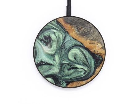 Circle Wood+Resin Wireless Charger - Frankie (Green, 718557) For Discount