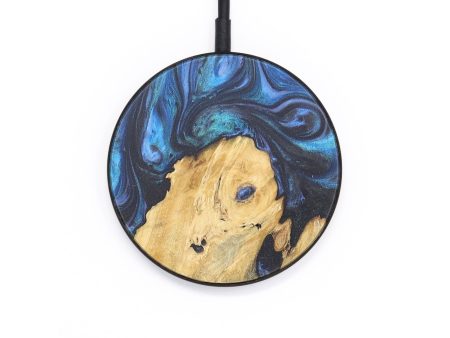 Circle Wood+Resin Wireless Charger - Stacy (Blue, 718533) Online now