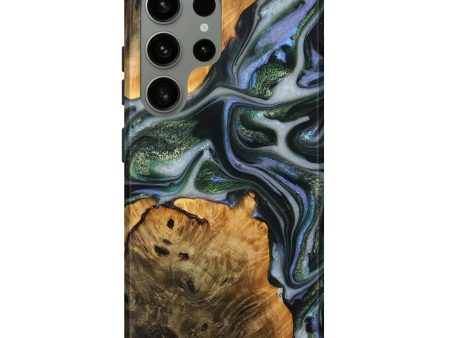 Galaxy S24 Ultra Wood+Resin Live Edge Phone Case - Bobbi (Blue, 716755) Discount