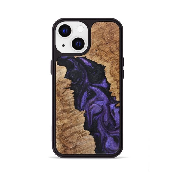 iPhone 13 Wood+Resin Phone Case - Benjamin (Purple, 717704) Supply