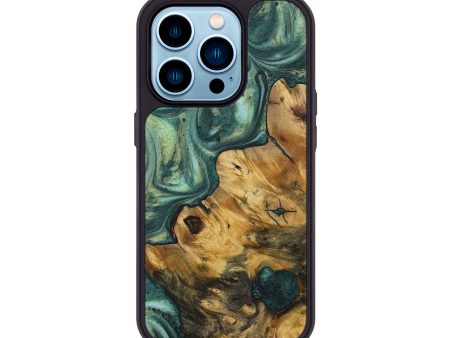 iPhone 14 Pro Wood+Resin Phone Case - Vanessa (Green, 717076) Online