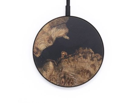 Circle Wood+Resin Wireless Charger - Brian (Pure Black, 718571) on Sale