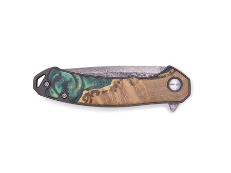 EDC Wood+Resin Pocket Knife - Alexandra (Green, 719373) Online