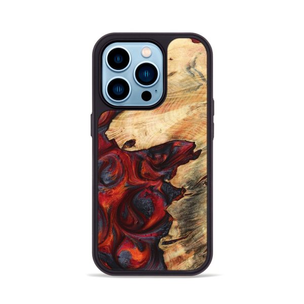 iPhone 14 Pro Wood+Resin Phone Case - Ashlee (Red, 719597) Online Hot Sale