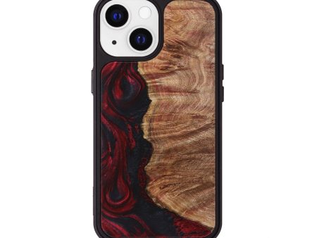 iPhone 13 Wood+Resin Phone Case - Wendell (Red, 720435) Online now