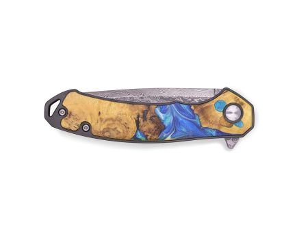 EDC Wood+Resin Pocket Knife - Alisa (Blue, 718580) For Discount