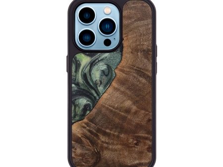 iPhone 14 Pro Wood+Resin Phone Case - Paxton (Green, 717090) Discount