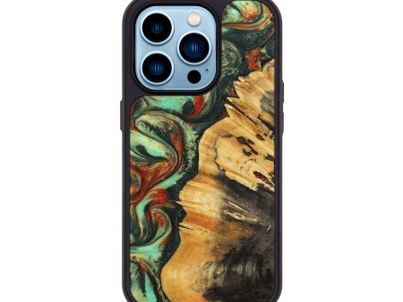 iPhone 14 Pro Wood+Resin Phone Case - Martin (Green, 716676) Online