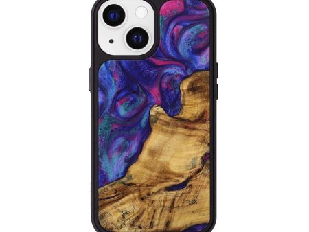 iPhone 13 Wood+Resin Phone Case - Marguerite (Purple, 720504) Sale