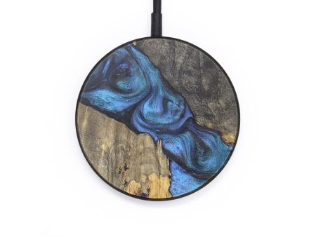 Circle Wood+Resin Wireless Charger - Bret (Blue, 718576) Online Sale