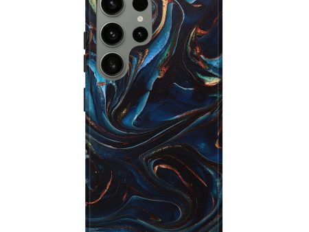 Galaxy S24 Ultra ResinArt Live Edge Phone Case - Amiyah (Teal & Gold, 717045) Online