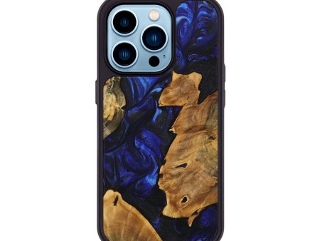 iPhone 14 Pro Wood+Resin Phone Case - Alina (Blue, 716725) Discount