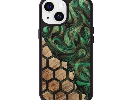 iPhone 13 Wood+Resin Phone Case - Angel (Pattern, 716804) For Sale