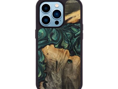 iPhone 14 Pro Wood+Resin Phone Case - Jason (Green, 718075) Online