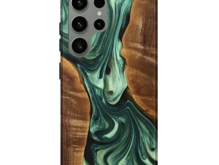 Galaxy S24 Ultra Wood+Resin Live Edge Phone Case - Atlas (Green, 716483) For Cheap