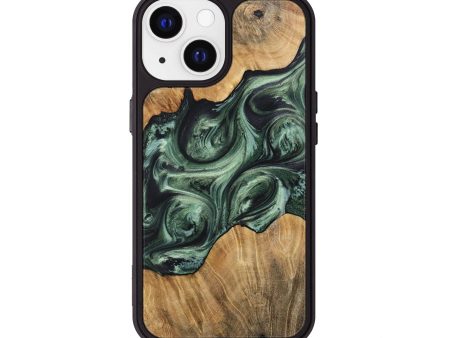 iPhone 13 Wood+Resin Phone Case - Harper (Green, 718055) Online Hot Sale