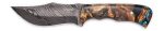 Carved Damascus Hunting Knife #10598 Sale