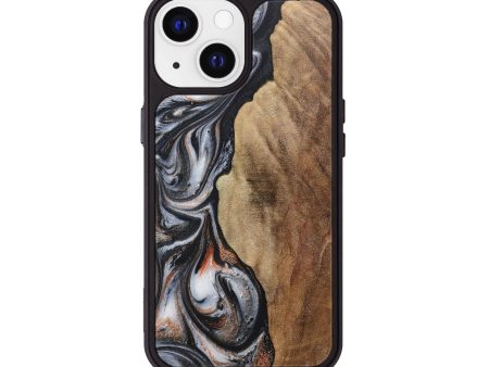 iPhone 13 Wood+Resin Phone Case - Sienna (Black & White, 717805) Fashion