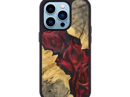 iPhone 14 Pro Wood+Resin Phone Case - Dora (Red, 718838) Cheap