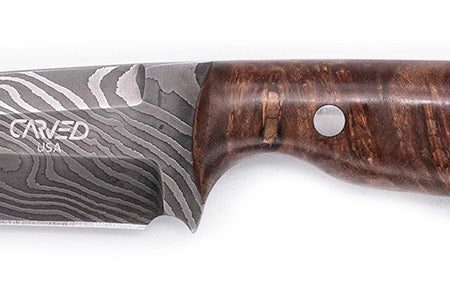 Carved Damascus Field Knife #20695 For Cheap