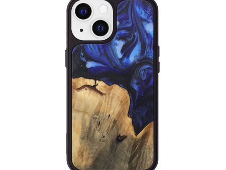 iPhone 13 Wood+Resin Phone Case - Andrea (Blue, 717839) Hot on Sale