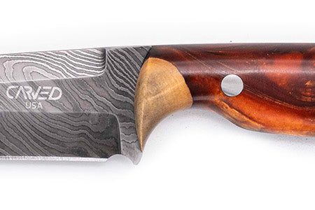 Carved Damascus Field Knife #20690 Online Hot Sale