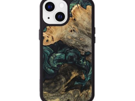 iPhone 13 Wood+Resin Phone Case - Leonel (Green, 718070) Cheap