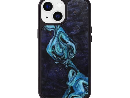 iPhone 13 Wood+Resin Phone Case - Branden (Blue, 716347) Supply