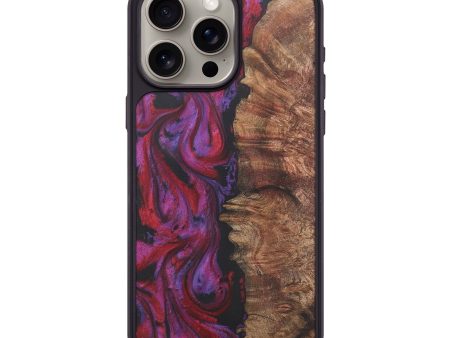 iPhone 15 Pro Max Wood+Resin Phone Case - Abram (Red, 716463) For Sale