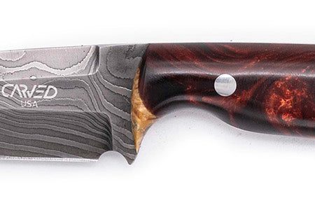 Carved Damascus Field Knife #20696 Hot on Sale