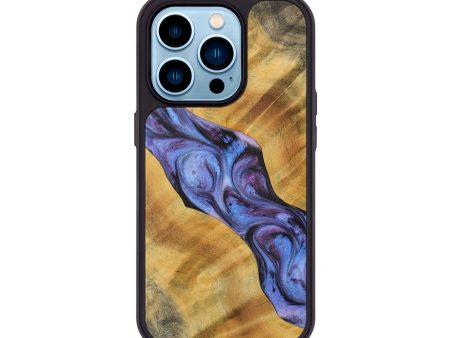 iPhone 14 Pro Wood+Resin Phone Case - Mary (Purple, 716289) For Discount