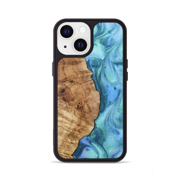 iPhone 13 Wood+Resin Phone Case - Brenden (Blue, 716394) Online