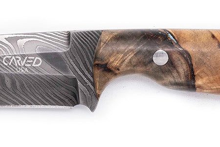 Carved Damascus Field Knife #20694 Fashion